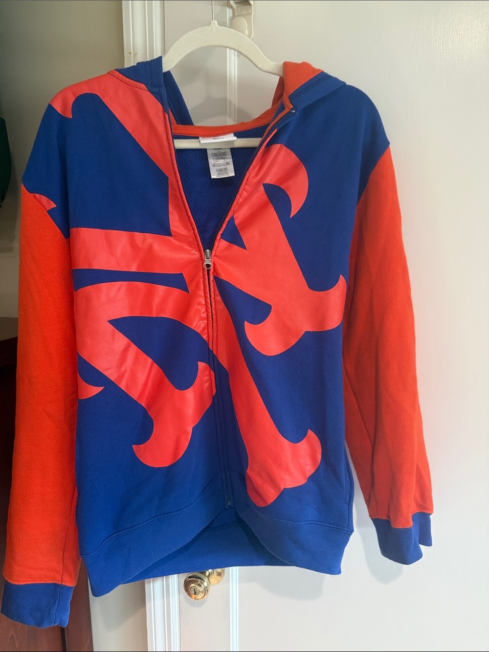 NY METS Kids Blue & Orange Zip-Up Hoodie Sweatshirt